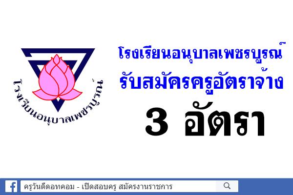 โรงเรียนอนุบาลเพชรบูรณ์ รับสมัครครูอัตราจ้าง 3 อัตรา เงินเดือน 9,140 บาท