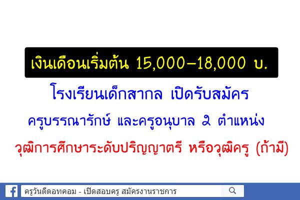 เงินเดือนเริ่มต้น 15,000-18,000 บ. โรงเรียนเด็กสากล เปิดรับสมัครตำแหน่งครูบรรณารักษ์ และครูอนุบาล 2 ตำแหน่ง