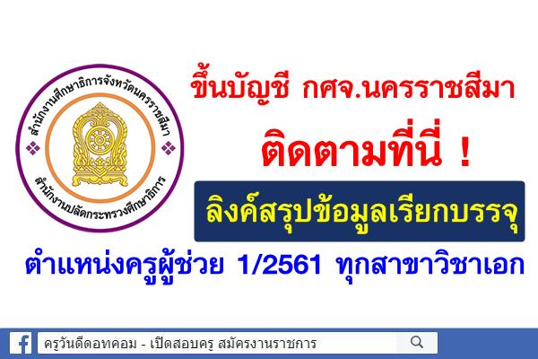 กศจ.นครราชสีมา รวมลิงค์ สรุปข้อมูลการเรียกบรรจุครูผู้ช่วย