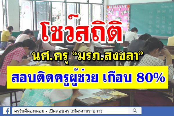 โชว์สถิติ นศ.ครุ “มรภ.สงขลา”สอบติดครูเกือบ 80%