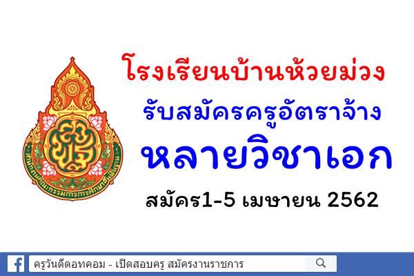 โรงเรียนบ้านห้วยม่วง รับสมัครครูอัตราจ้าง หลายวิชาเอก สมัคร1-5 เมษายน 2562