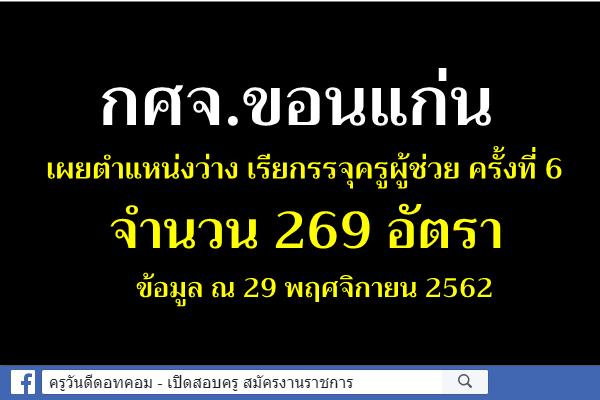 กศจ.ขอนแก่น เผยตำแหน่งว่าง เรียกรรจุครูผู้ช่วย ครั้งที่ 6 จำนวน 269 อัตรา