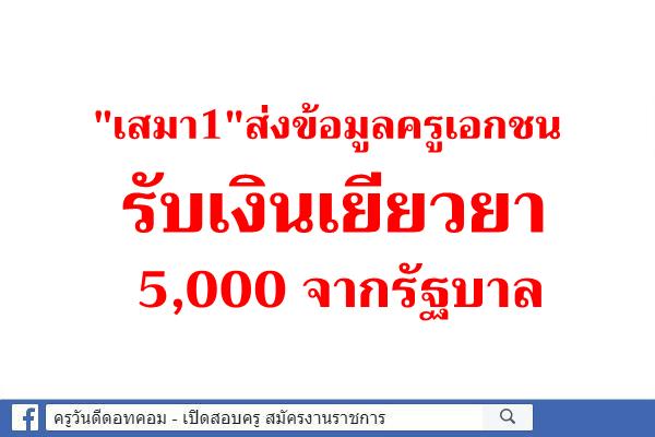 "เสมา1"ส่งข้อมูลครูเอกชนรับเงินเยียวยา 5,000 จากรัฐบาล