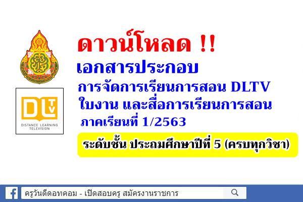 ดาวน์โหลดใบงาน สื่อการสอน DLTV ชั้นประถมศึกษาปีที่ 5 ภาคเรียนที่ 1/2563 ครบทุกวิชา