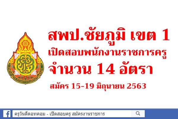 สพป.ชัยภูมิ เขต 1 เปิดสอบพนักงานราชการครู 14 อัตรา สมัคร 15-19 มิถุนายน 2563