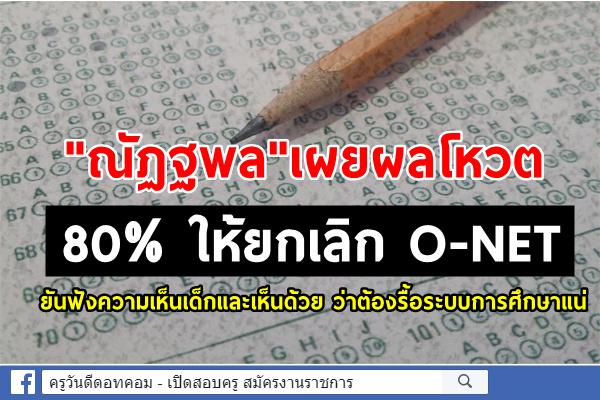 "ณัฏฐพล"เผยผลโหวตสอบโอเน็ต 80%  ให้ยกเลิก ยันฟังความเห็นเด็กและเห็นด้วย ว่าต้องรื้อระบบการศึกษาแน่