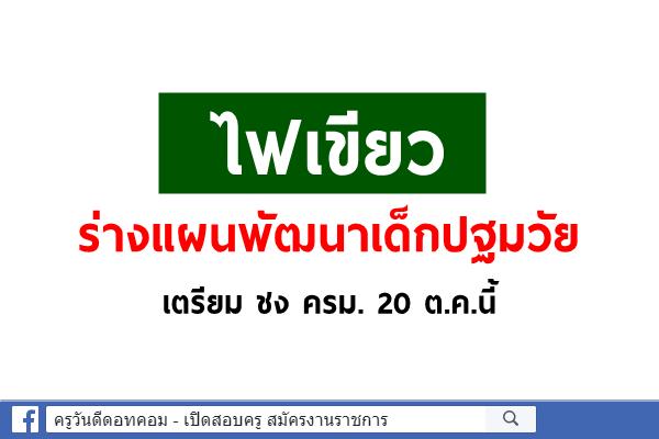 ไฟเขียว ร่างแผนพัฒนาเด็กปฐมวัย เตรียม ชง ครม. 20 ต.ค.นี้