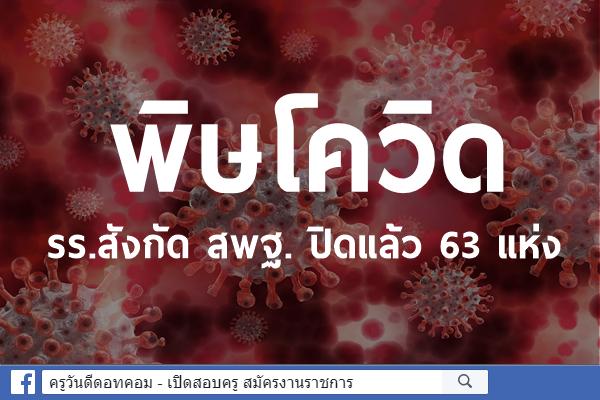 พิษโควิด รร.สังกัด สพฐ. ปิดแล้ว 63 แห่ง