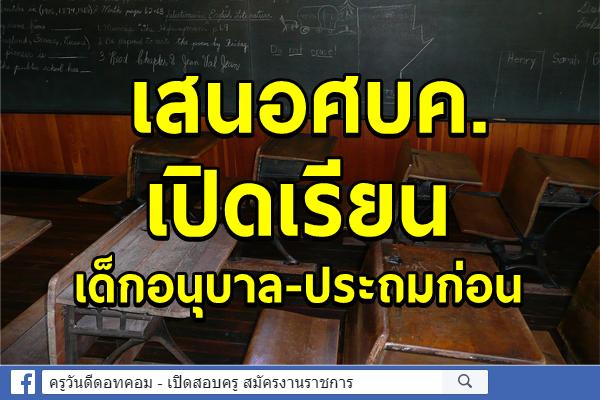 เสนอศบค.เปิดเรียนเด็กอนุบาล-ประถมก่อน