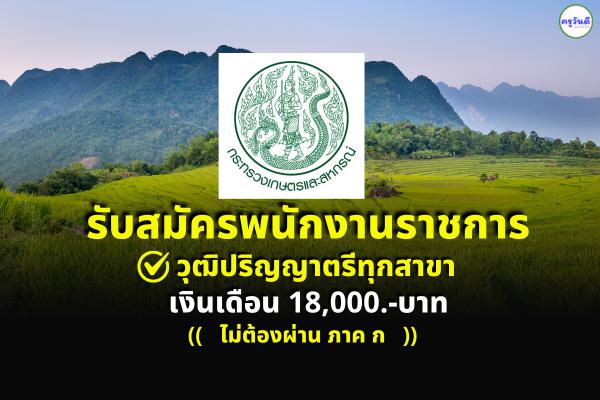 สำนักงานปลัดกระทรวงเกษตรและสหกรณ์ รับสมัครพนักงานราชการ วุฒิปริญญาตรีทุกสาขา