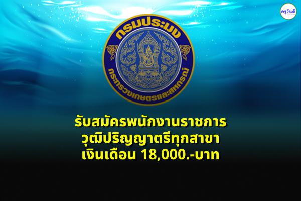 สำนักงานประมงจังหวัดสงขลา รับสมัครพนักงานราชการ วุฒิปริญญาตรีทุกสาขา เงินเดือน 18,000.-บาท