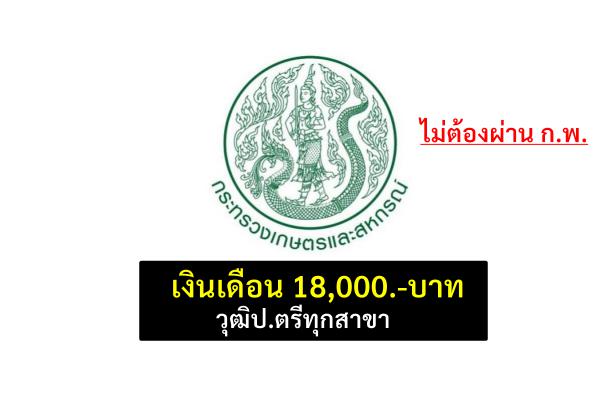 (ไม่ต้องผ่าน ก.พ.) สำนักงานปลัดกระทรวงเกษตรและสหกรณ์ รับสมัครพนักงานราชการ วุฒิปริญญาตรีทุกสาขา