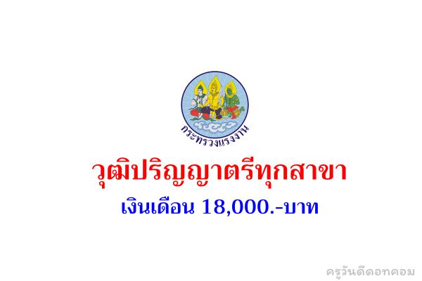 วุฒิปริญญาตรีทุกสาขา เงินเดือน 18,000.-บาท ไม่ต้องผ่านภาค ก สำนักงานปลัดกระทรวงแรงงาน รับสมัครพนักงานราชการ