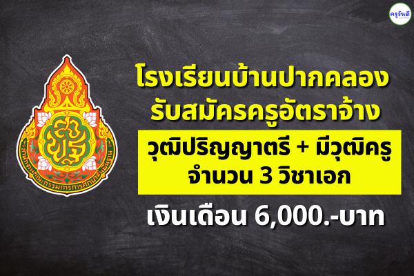 โรงเรียนบ้านปากคลอง รับสมัครครูอัตราจ้าง เงินเดือน 6,000.-บาท ตั้งแต่วันที่ 28-30 สิงหาคม 2566