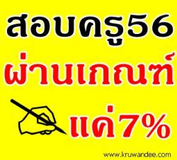 สอบครู56ผ่านเกณฑ์แค่7%