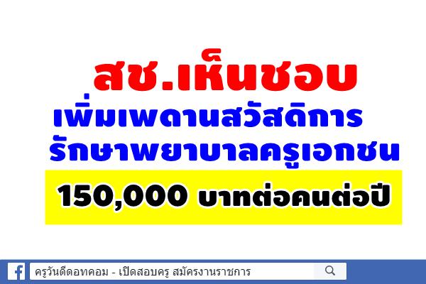 สช.เห็นชอบเพิ่มเพดานสวัสดิการรักษาพยาบาลครูเอกชน 150,000 บาทต่อคนต่อปี