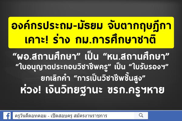 องค์กรประถม-มัธยม จับตากฤษฎีกาเคาะร่าง กม.ศึกษาชาติ ส่อกระทบเงินวิทยฐานะครูฯ