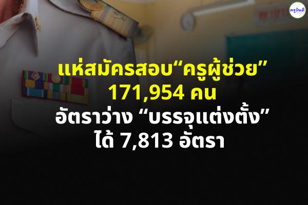 แห่สมัครสอบ“ครูผู้ช่วย” 171,954 คน อัตราว่าง“บรรจุแต่งตั้ง”ได้ 7,813 อัตรา 63 กลุ่มวิชา
