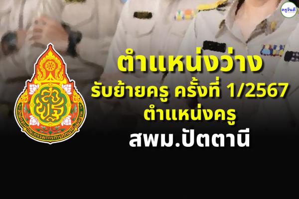 ตำแหน่งว่าง รับย้ายครู ครั้งที่ 1/2567 สพม.ปัตตานี
