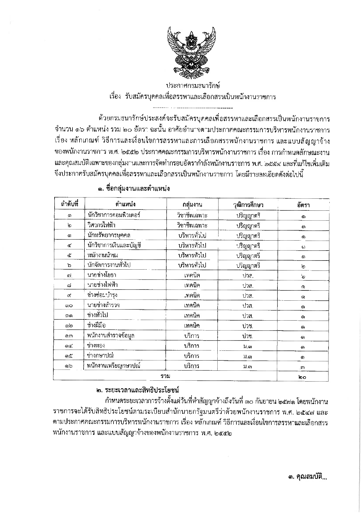 ประกาศรับสมัคร กรมธนารักษ์ หน้า 1