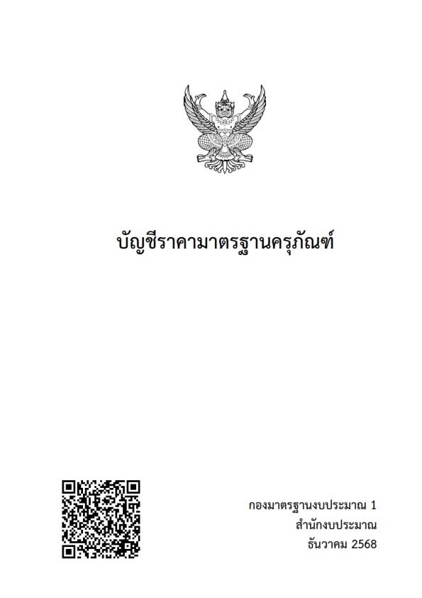 บัญชีราคามาตรฐานครุภัณฑ์ 2569 สำนักงบประมาณ