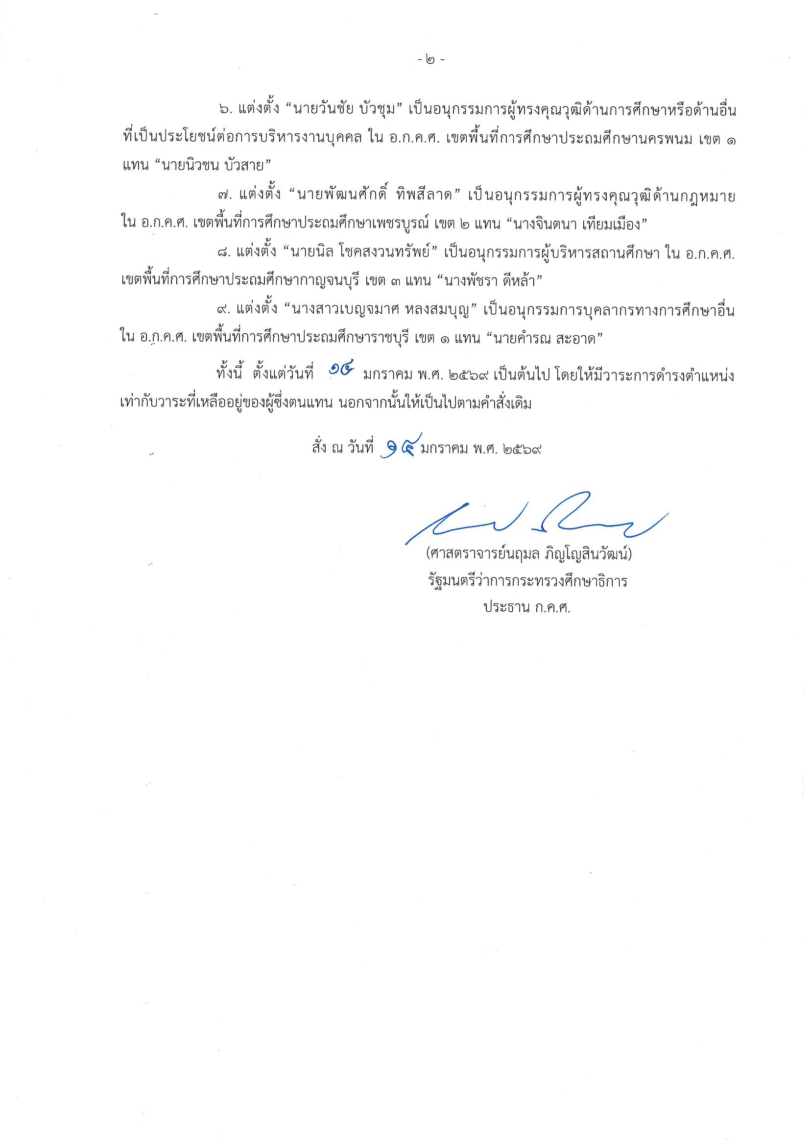 คำสั่ง ก.ค.ศ. ที่ 1/2569 ประถม หน้า 2