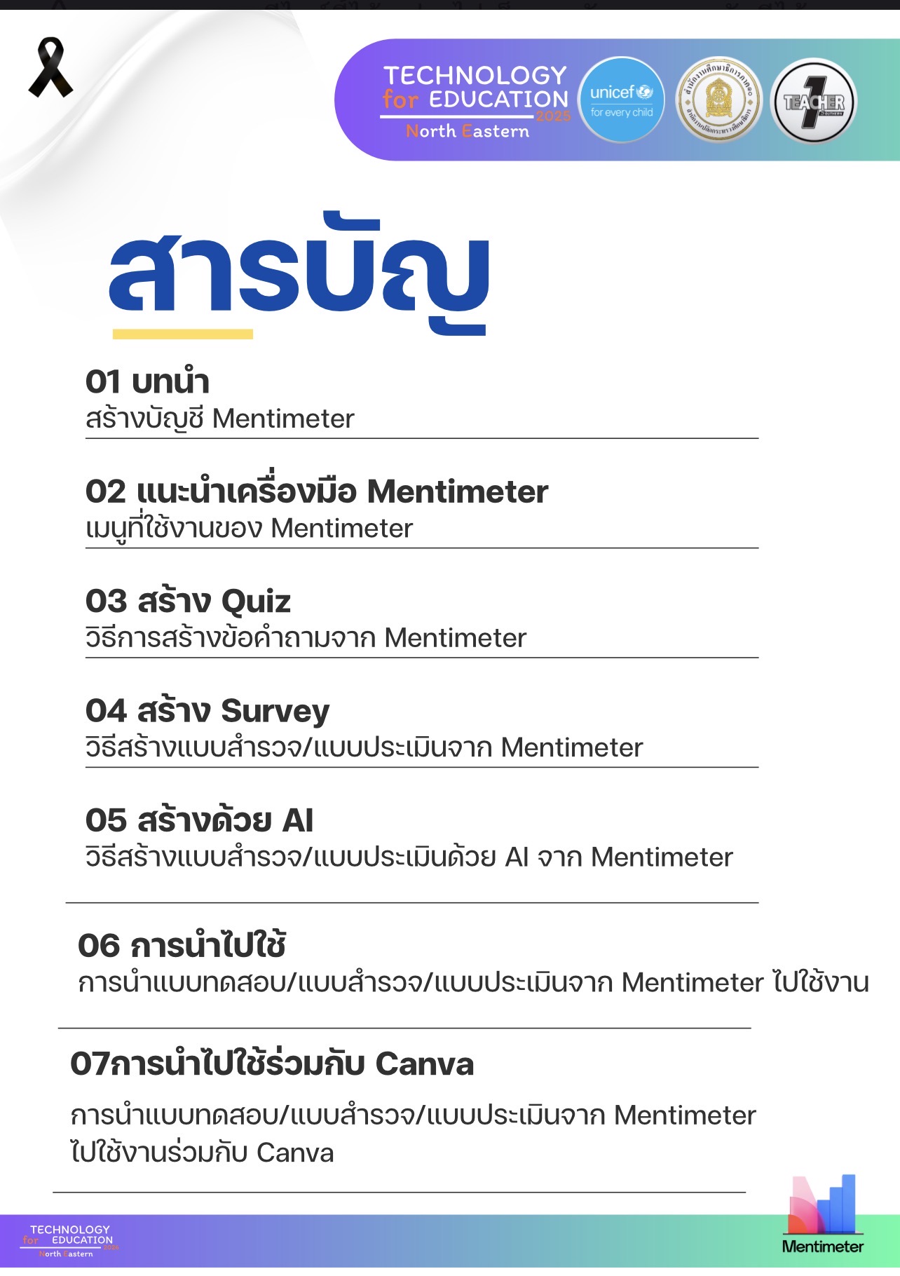 สารบัญคู่มือ Mentimeter