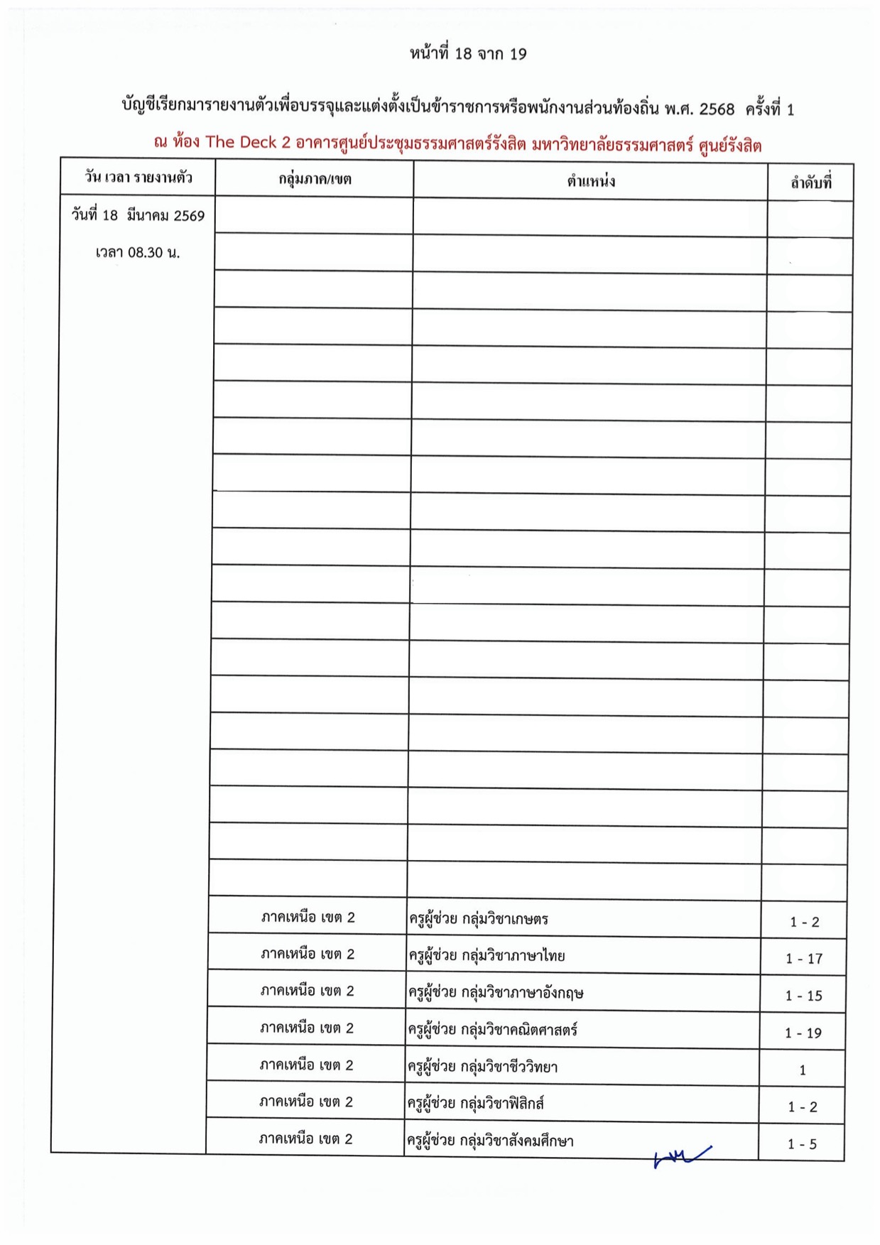 เอกสารบัญชีเรียกรายงานตัวครูท้องถิ่น 2568 หน้า 18