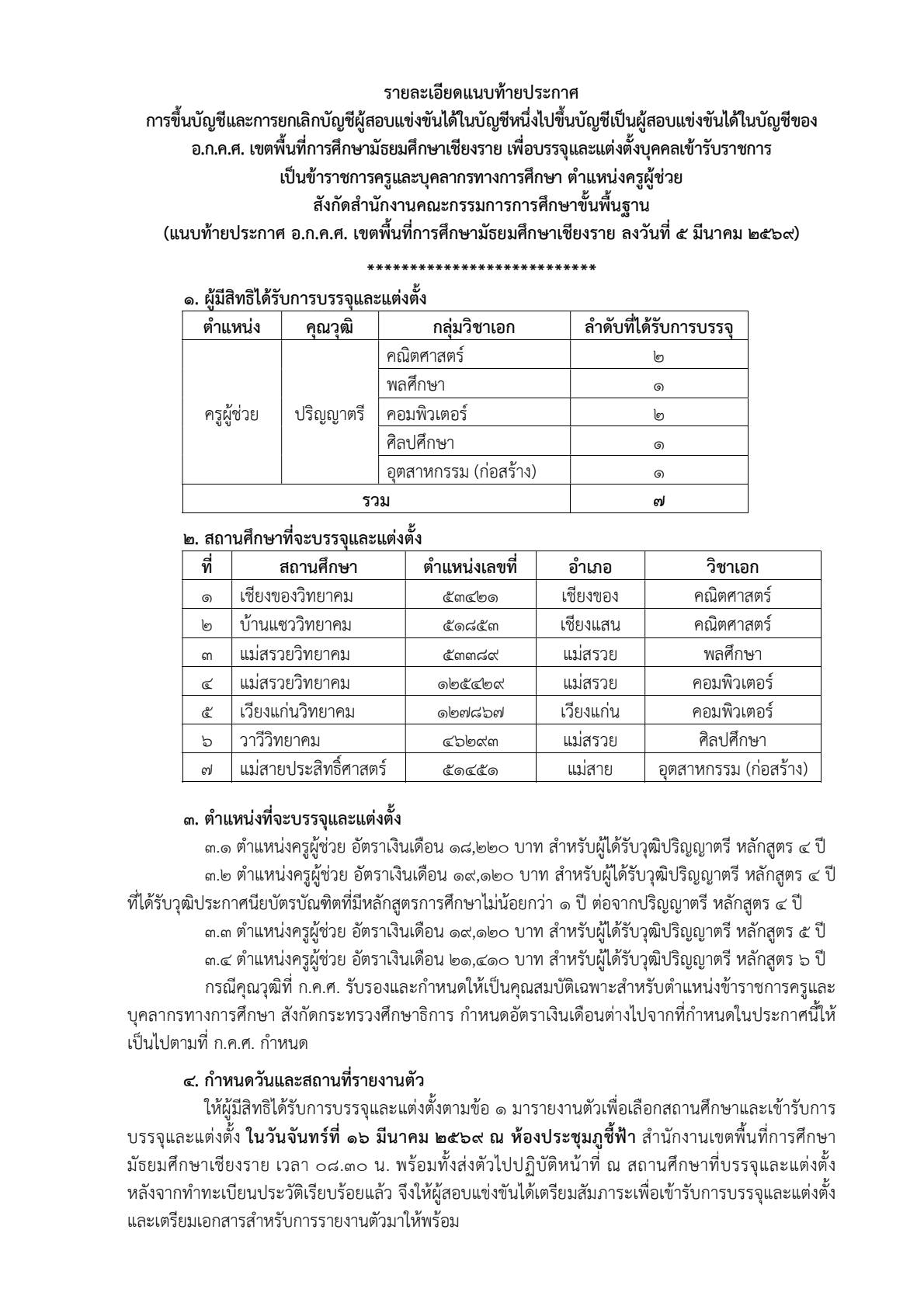 ประกาศเรียกบรรจุครูผู้ช่วย สพม.เชียงราย หน้า 4