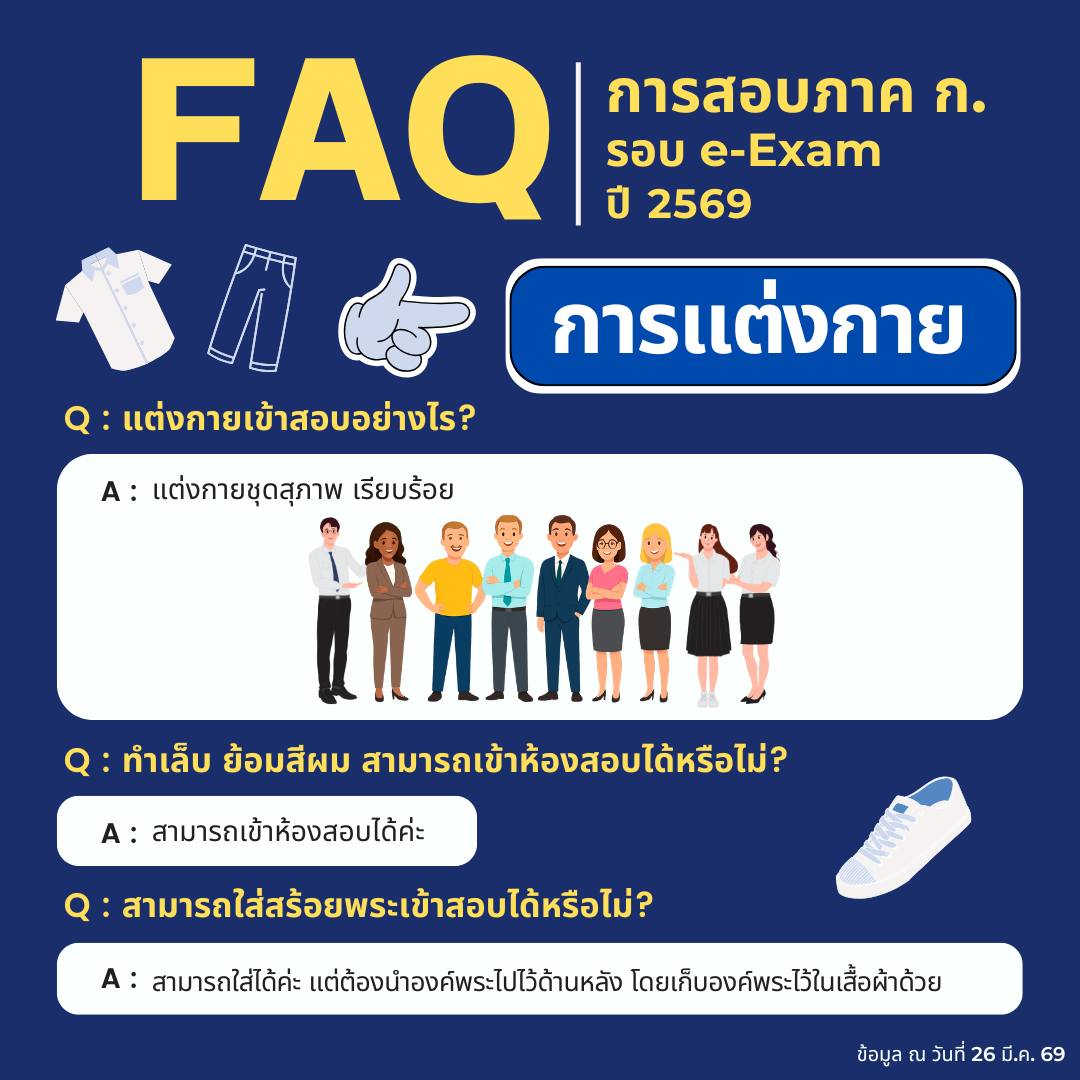 FAQ การสอบภาค ก. รอบ e-Exam ปี 2569