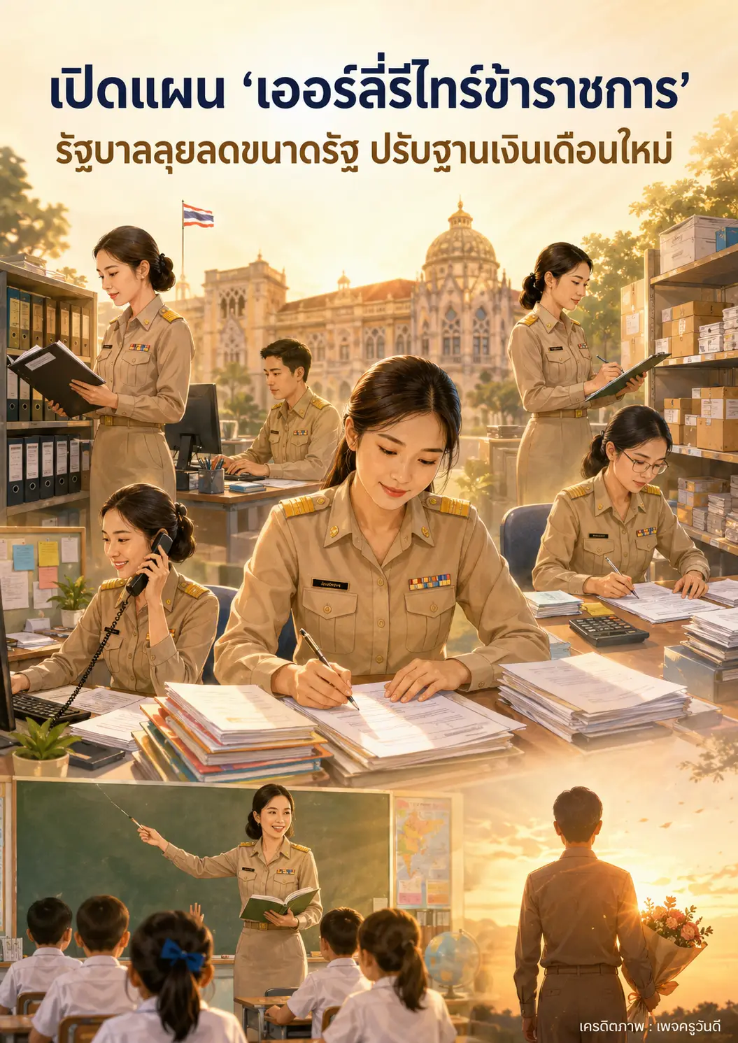 เปิดแผนเออร์ลี่รีไทร์ข้าราชการ ลดขนาดภาครัฐ เล็งปรับฐานเงินเดือนใหม่